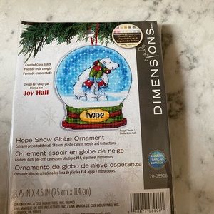 Snow globe counted cross stitch
